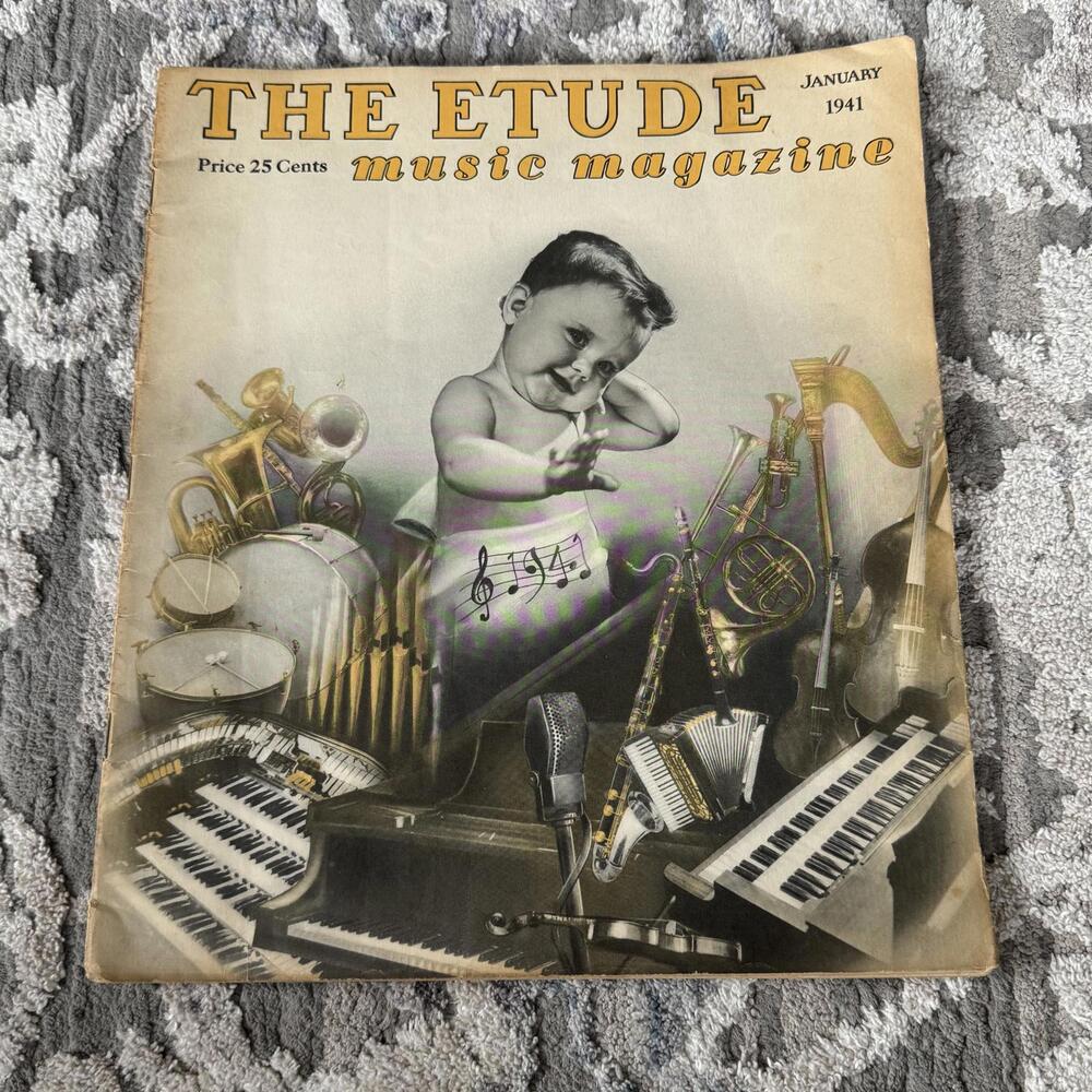 WWII Era January 1941 The Etude Music Magazine Thanksgiving Stories & Music